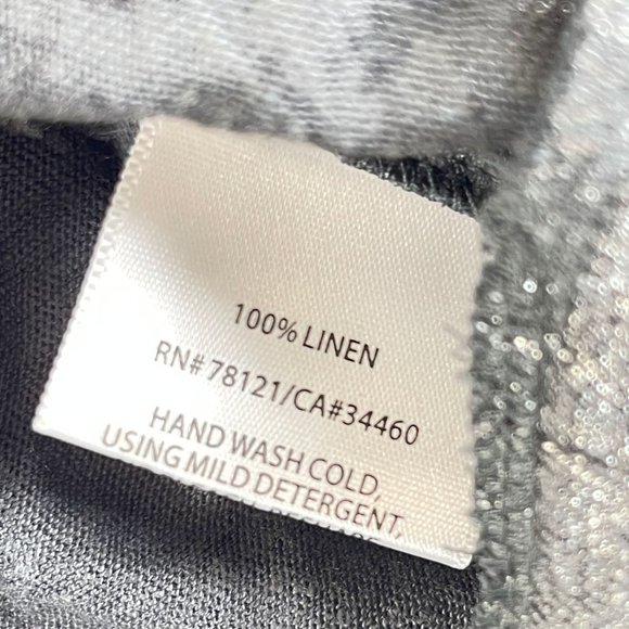 NWOT EILEEN FISHER Womens 2X Plue Linen Metallic Silver Pullover Tunic Top Party - Picture 5 of 10